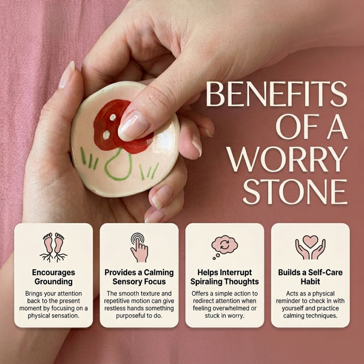 Worry Stone - Mushroom