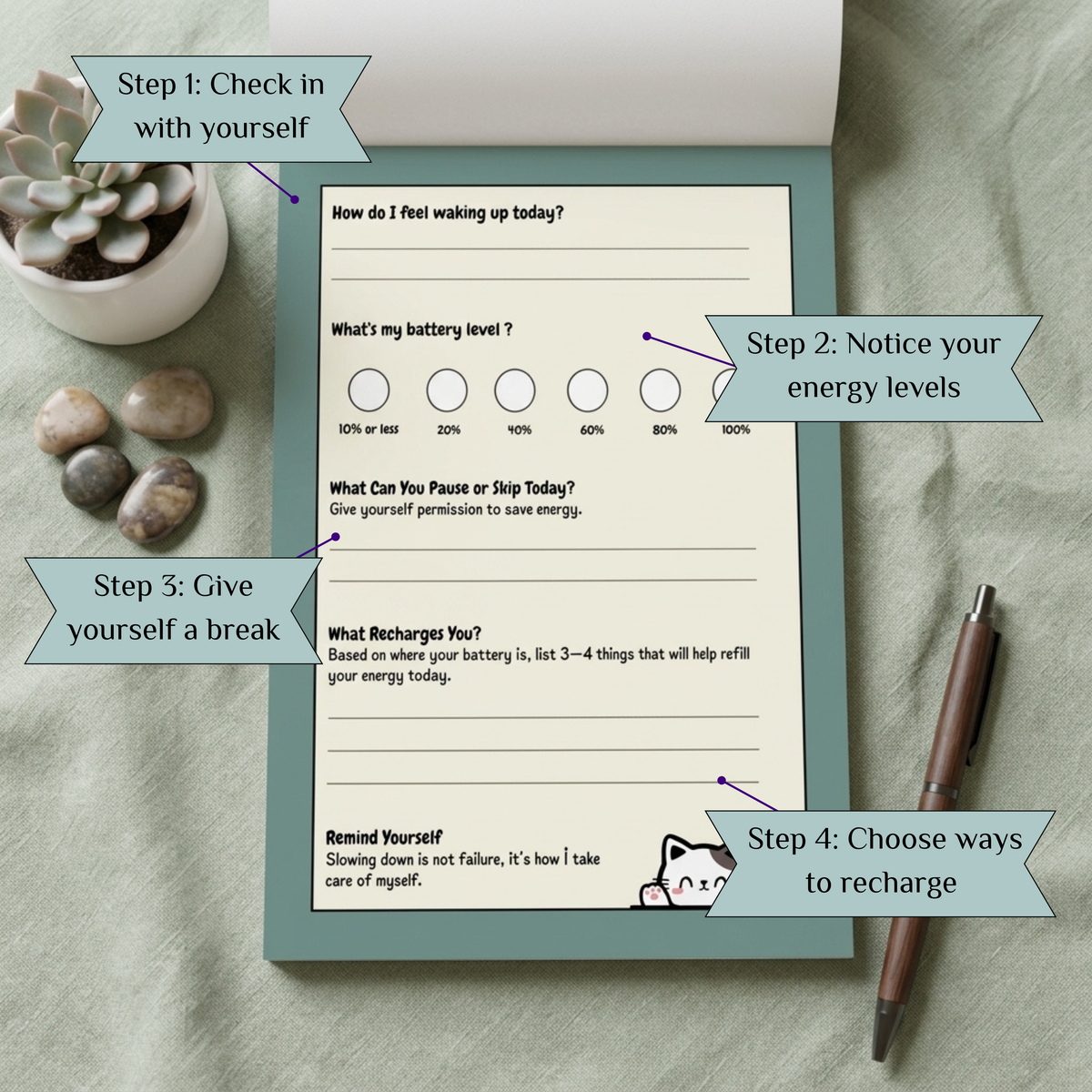 Recharge Notepad - Your Daily Planner