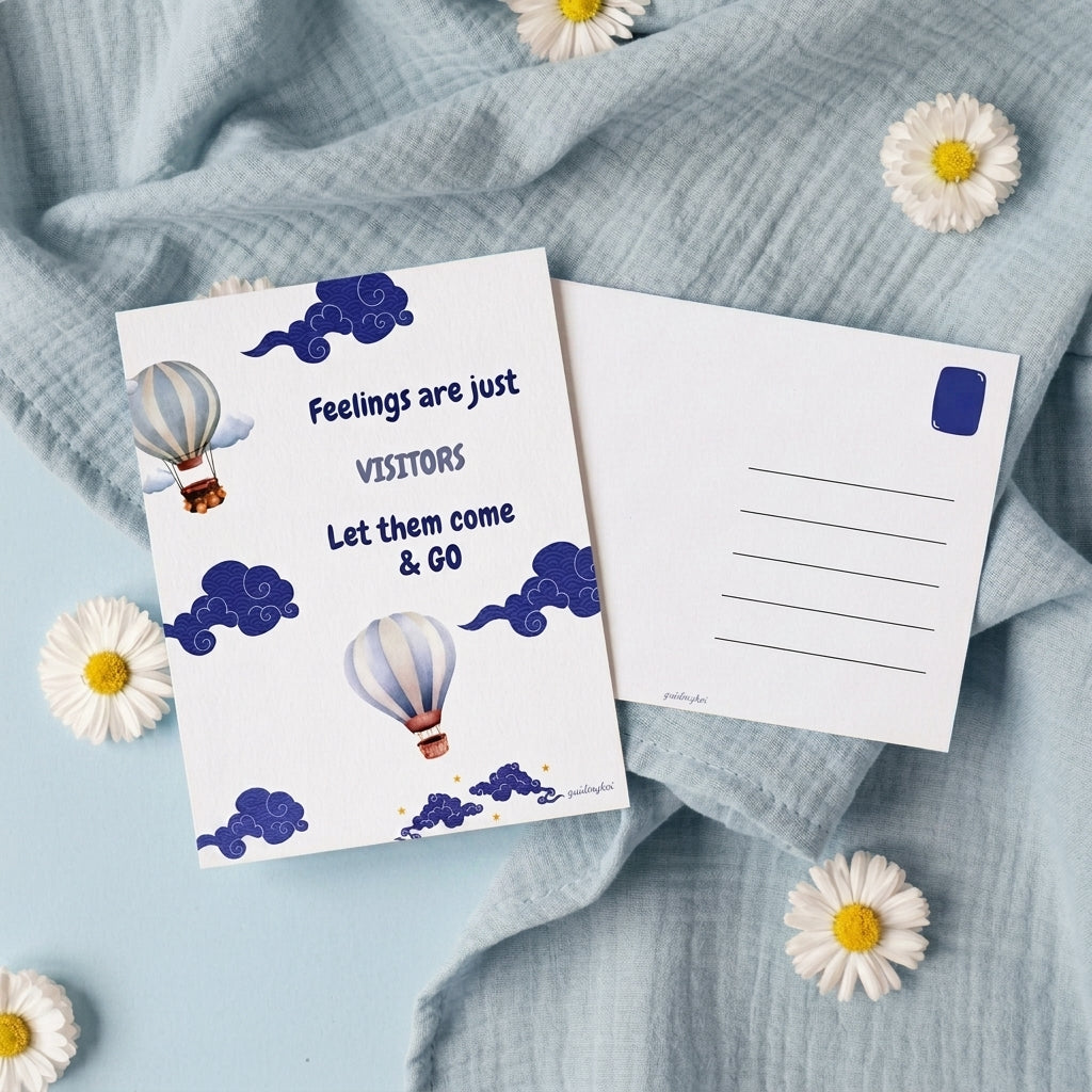 Affirmation Postcard - Feelings Are Just Visitors