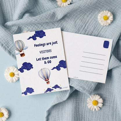 Affirmation Postcard - Feelings Are Just Visitors